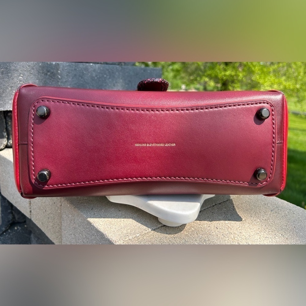 Coach 1941 Courier Carryall Color block Apple Red, Burgundy, Brown, 701 NWT - Picture 13 of 16